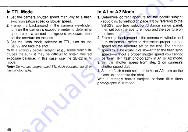 Nikon Autofocus Speedlight SB-22 Instruction Manual Download Page 49