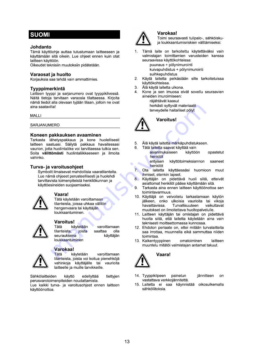 Nilfisk-Advance 545 Скачать руководство пользователя страница 13