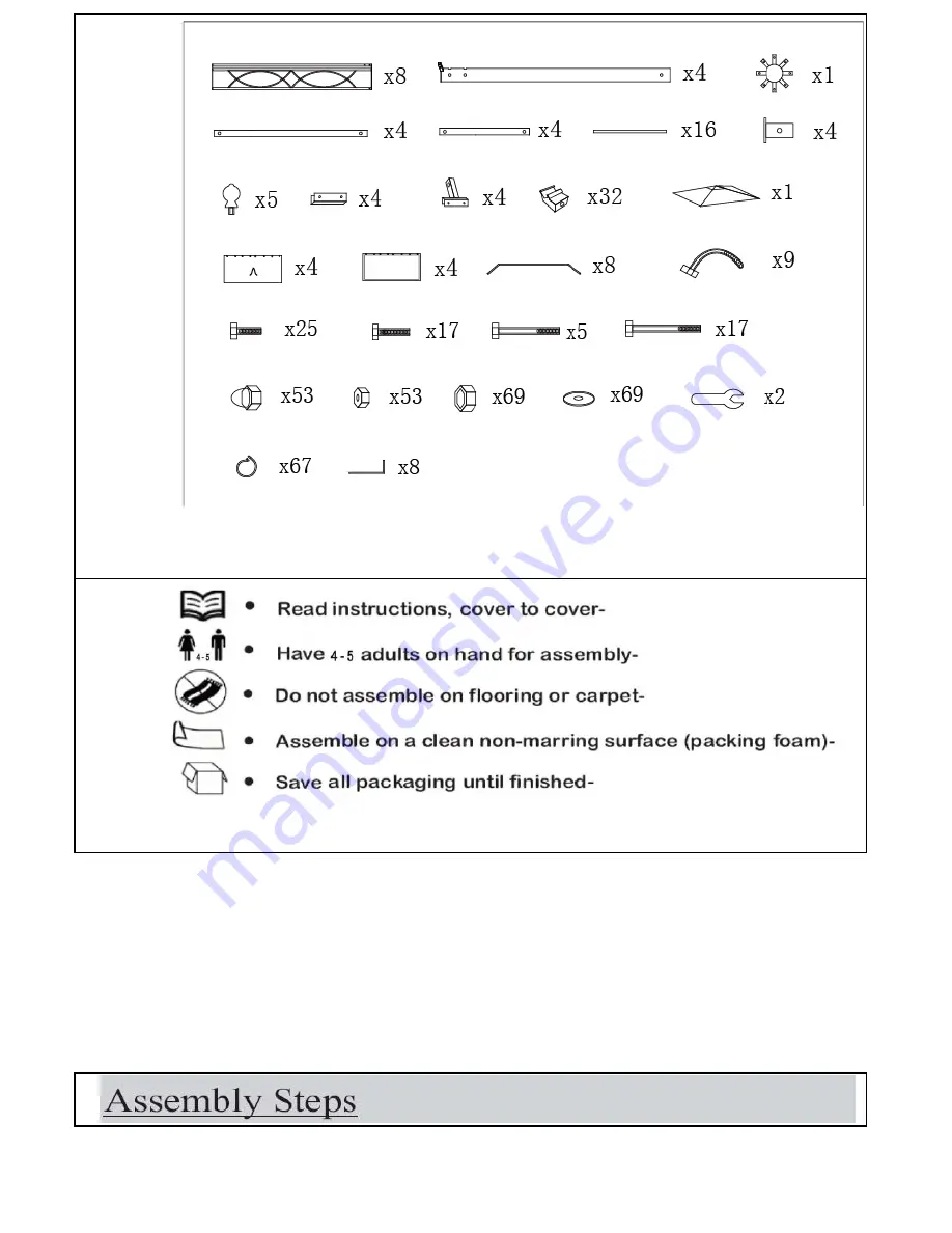 Noble House Home Furnishings Gazebo Assembly Instructions Manual Download Page 4