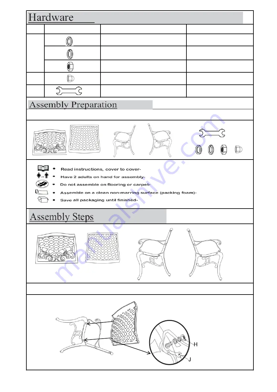 Noble House Home Furnishings PHENIX Assembly Instructions Manual Download Page 2