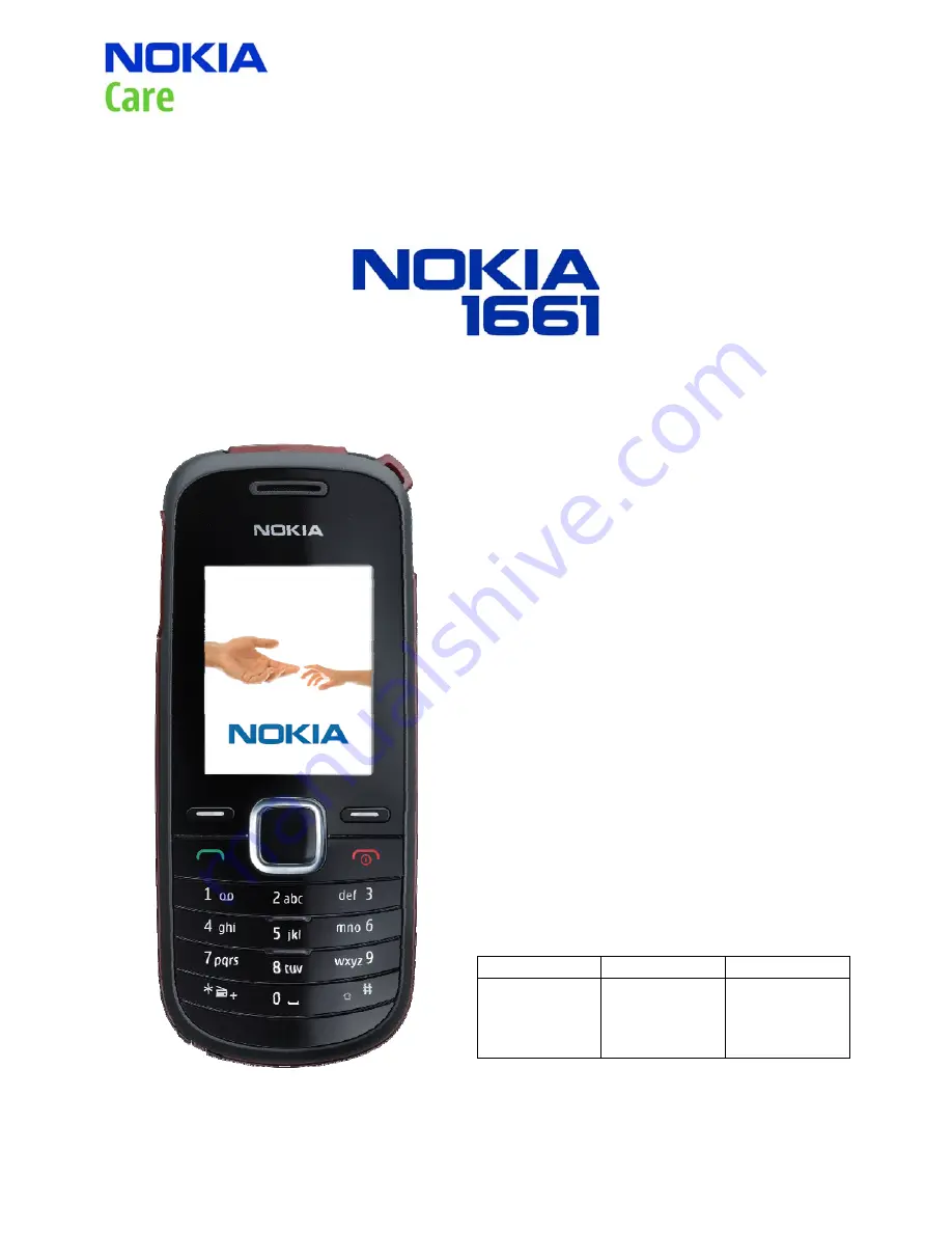 Nokia 1661 RH-121 Скачать руководство пользователя страница 1