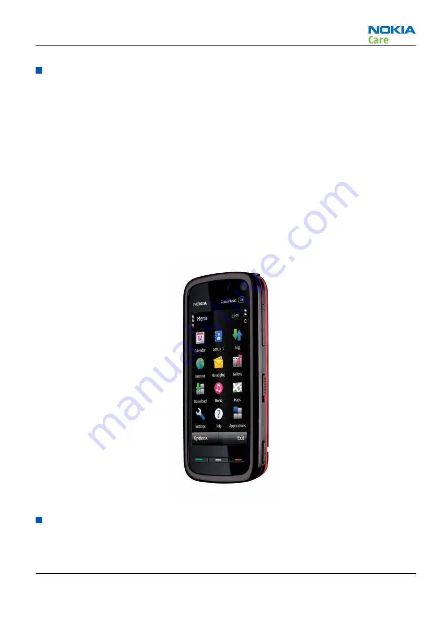 Nokia 5800 - XpressMusic Smartphone - WCDMA Service Manual Download Page 17