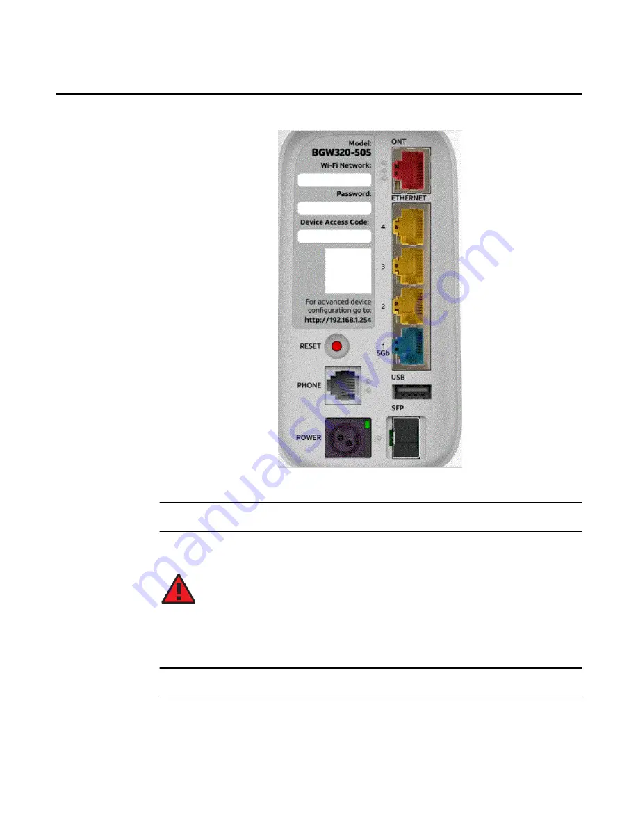 Nokia 7368 ISAM ONT BGW320-505 Product Manual Download Page 44