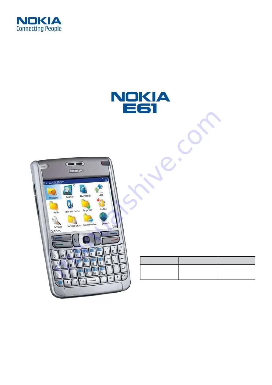 Nokia E61 Скачать руководство пользователя страница 1