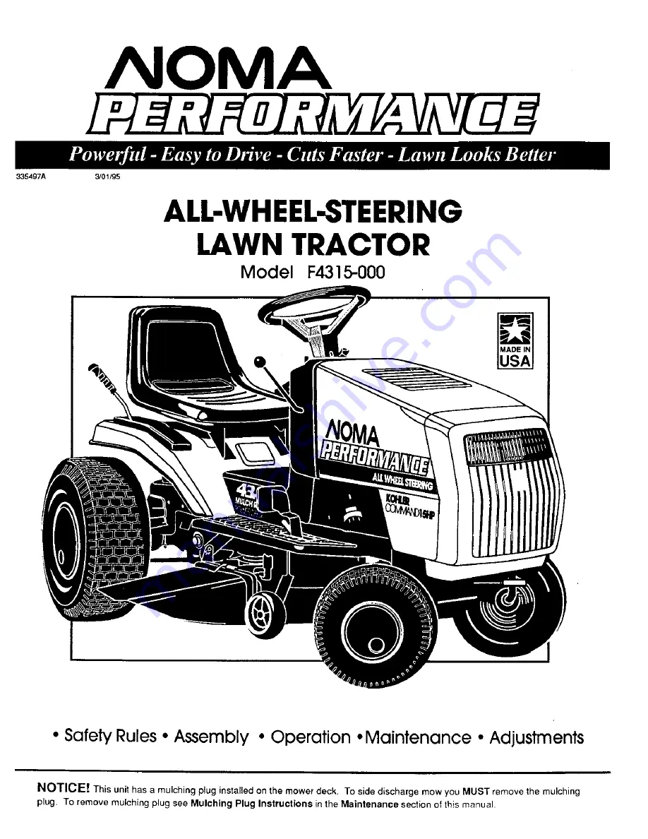 NOMA F4315-000 Manual Download Page 1