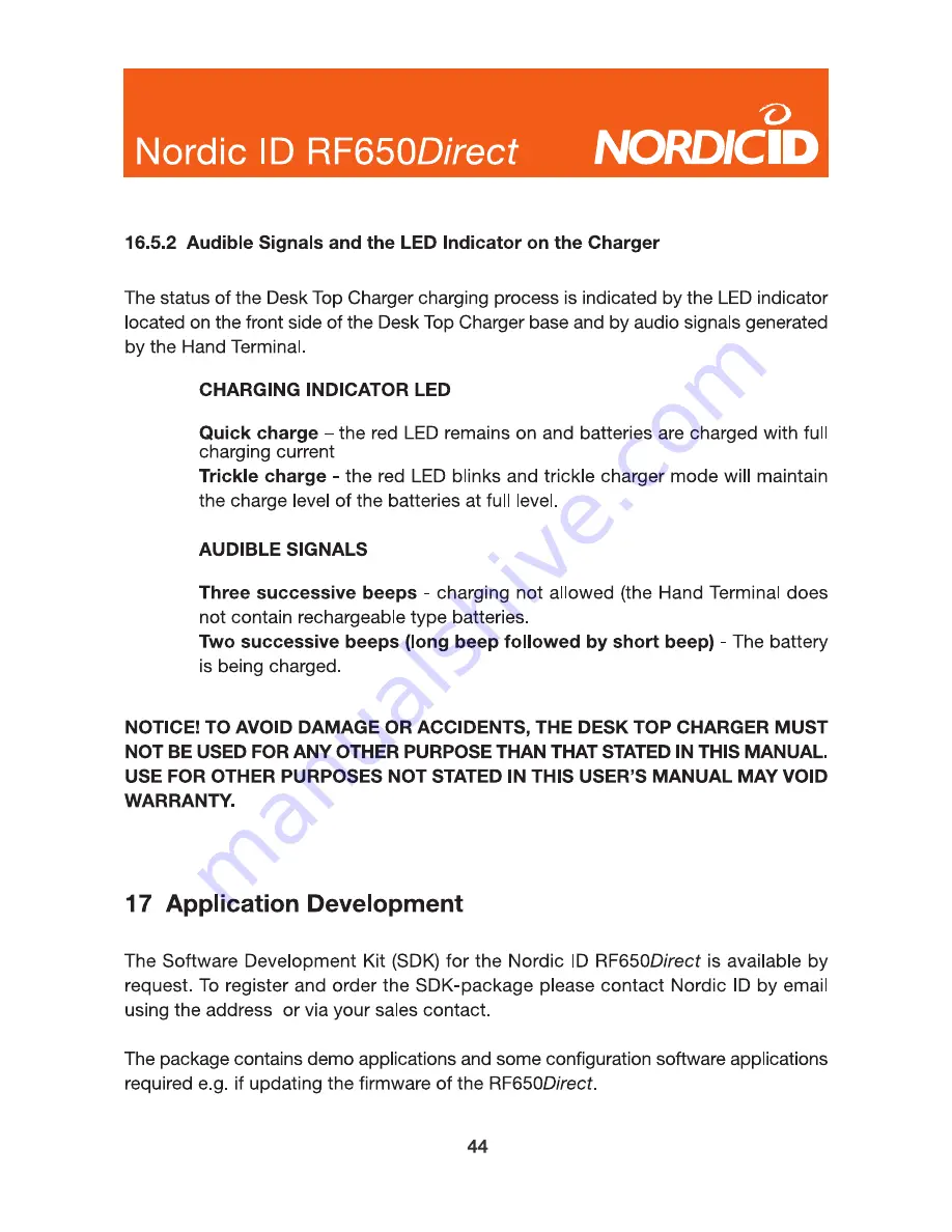 Nordic ID RF650 Direct User Manual Download Page 45