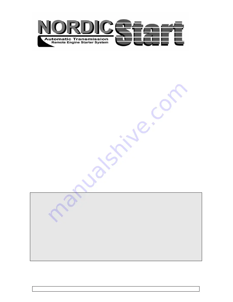 Nordic Start NS-1014 User Manual Download Page 1