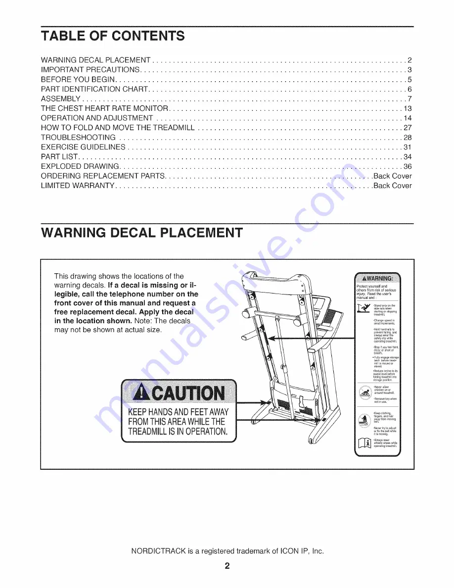 NordicTrack 24917.0 User Manual Download Page 2