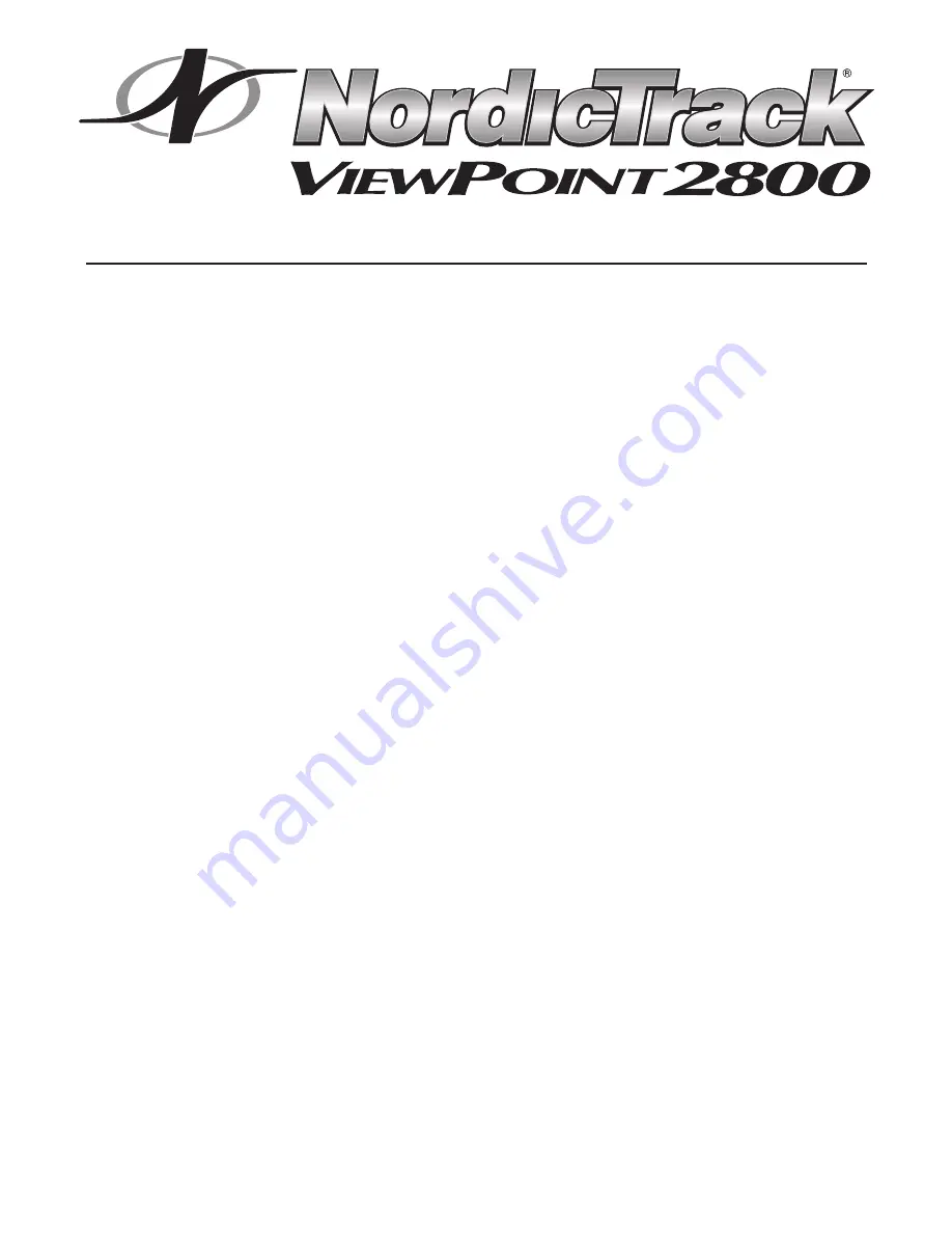 NordicTrack Viewpoint 2800 Treadmill User Manual Download Page 2