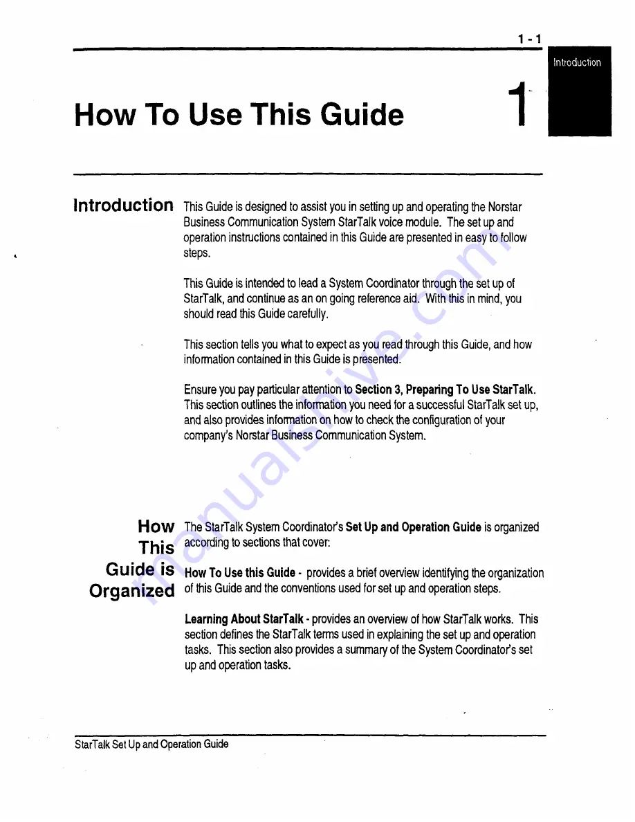 Norstar StarTalk Set Up And Operation Manual Download Page 8