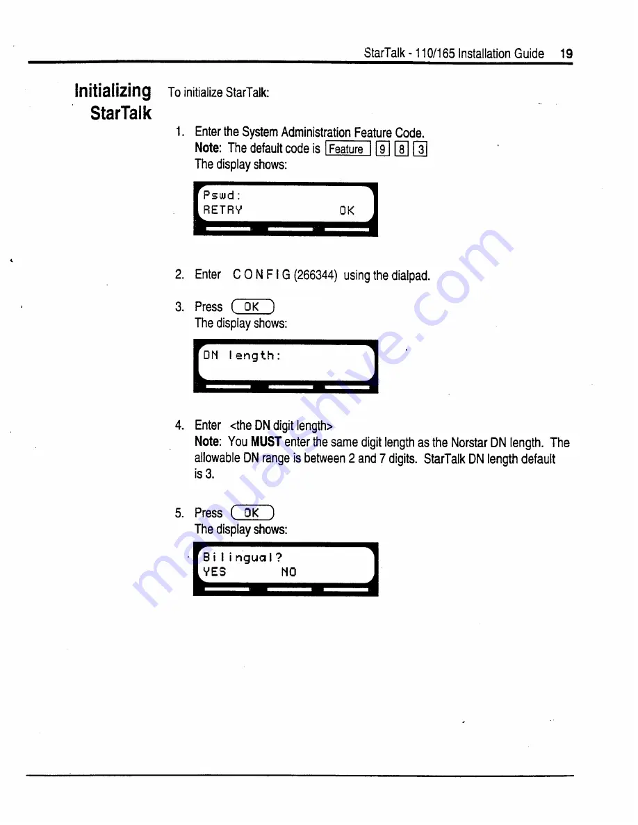 Norstar StarTalk Set Up And Operation Manual Download Page 250