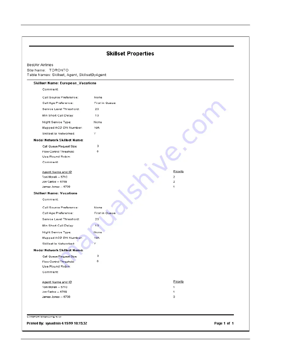 Nortel Express Call Center User Manual Download Page 284