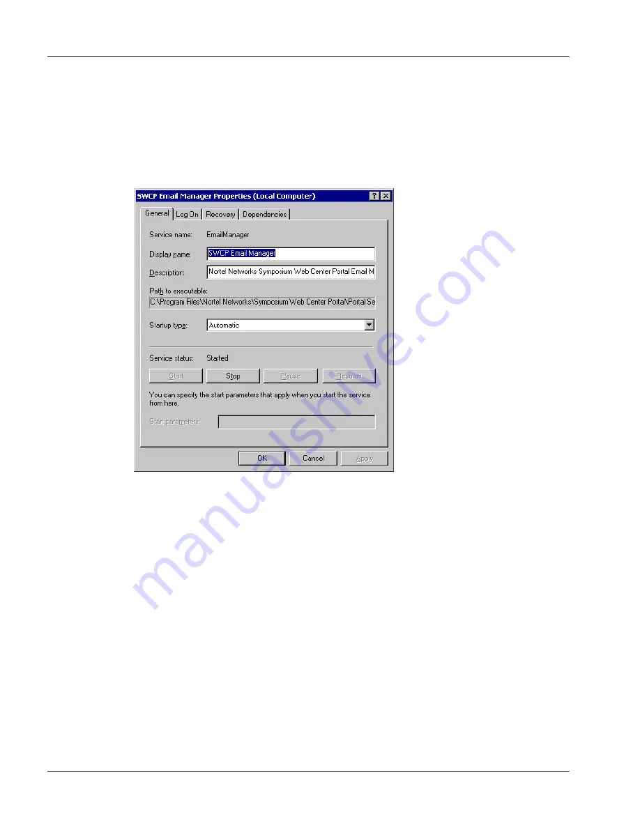 Nortel Symposium Web Center Portal Installation And Administration Manual Download Page 260