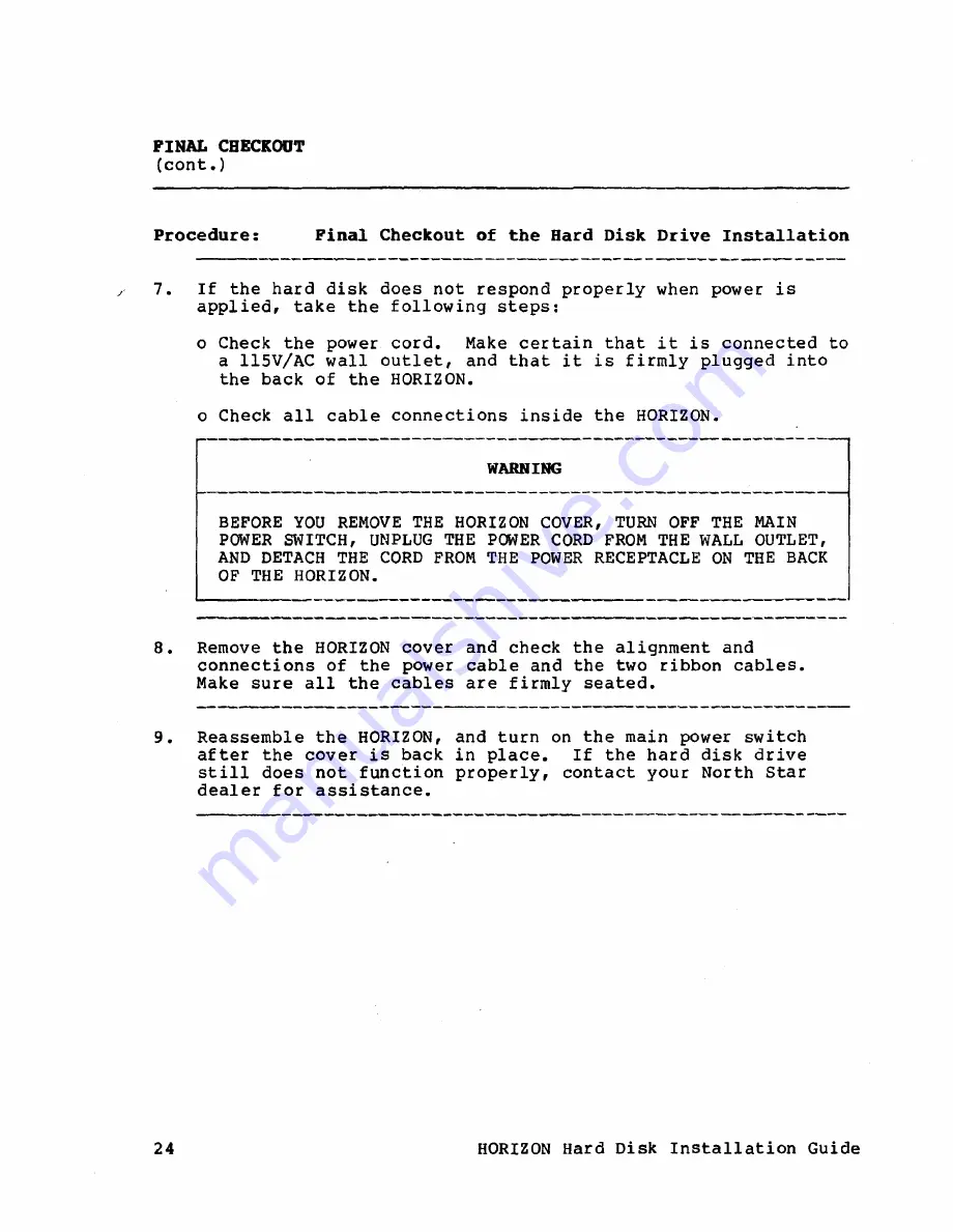 NorthStar Horizon Installation Manual Download Page 31