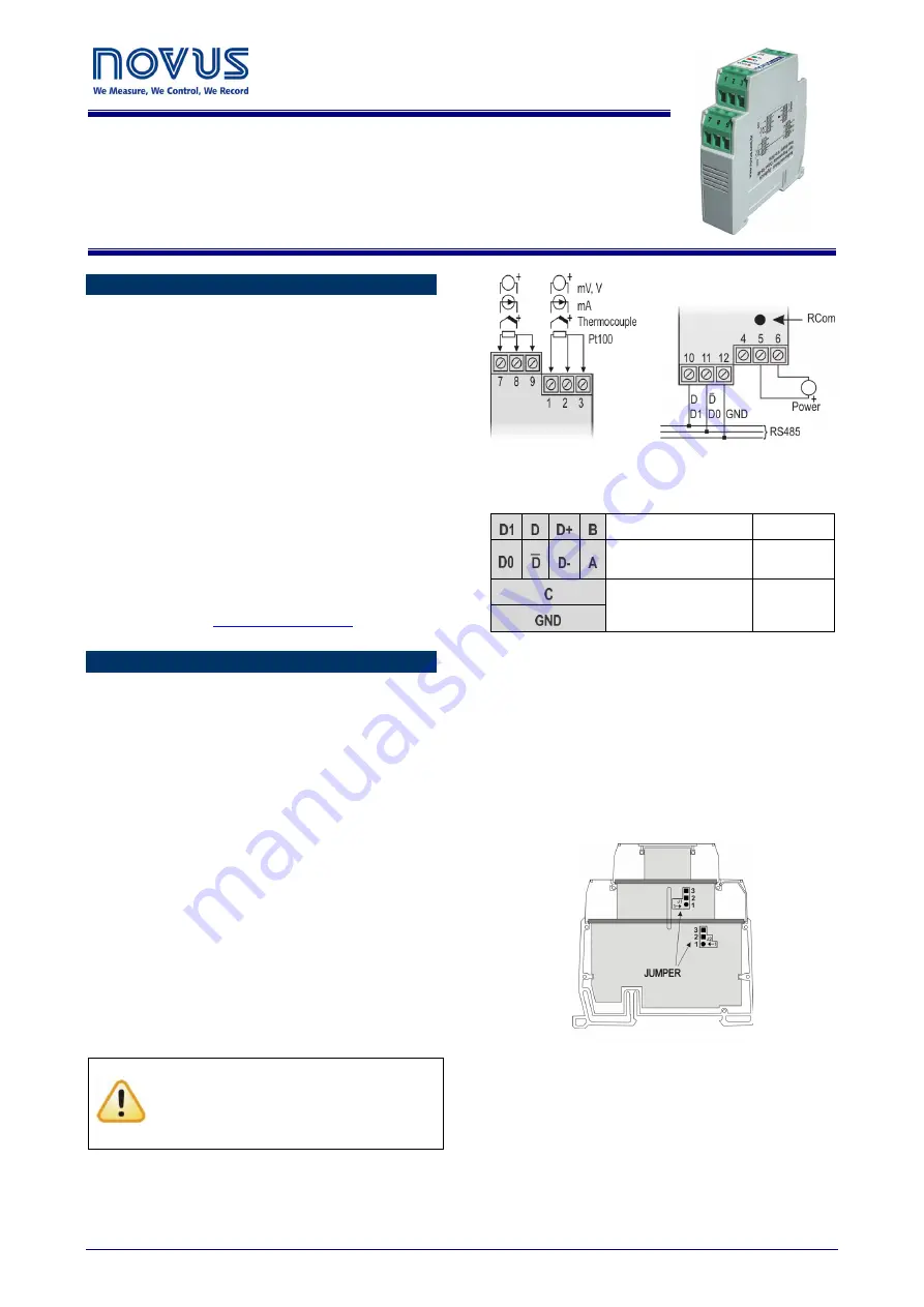 Novus DIGIRAIL-2A Instruction Manual Download Page 1