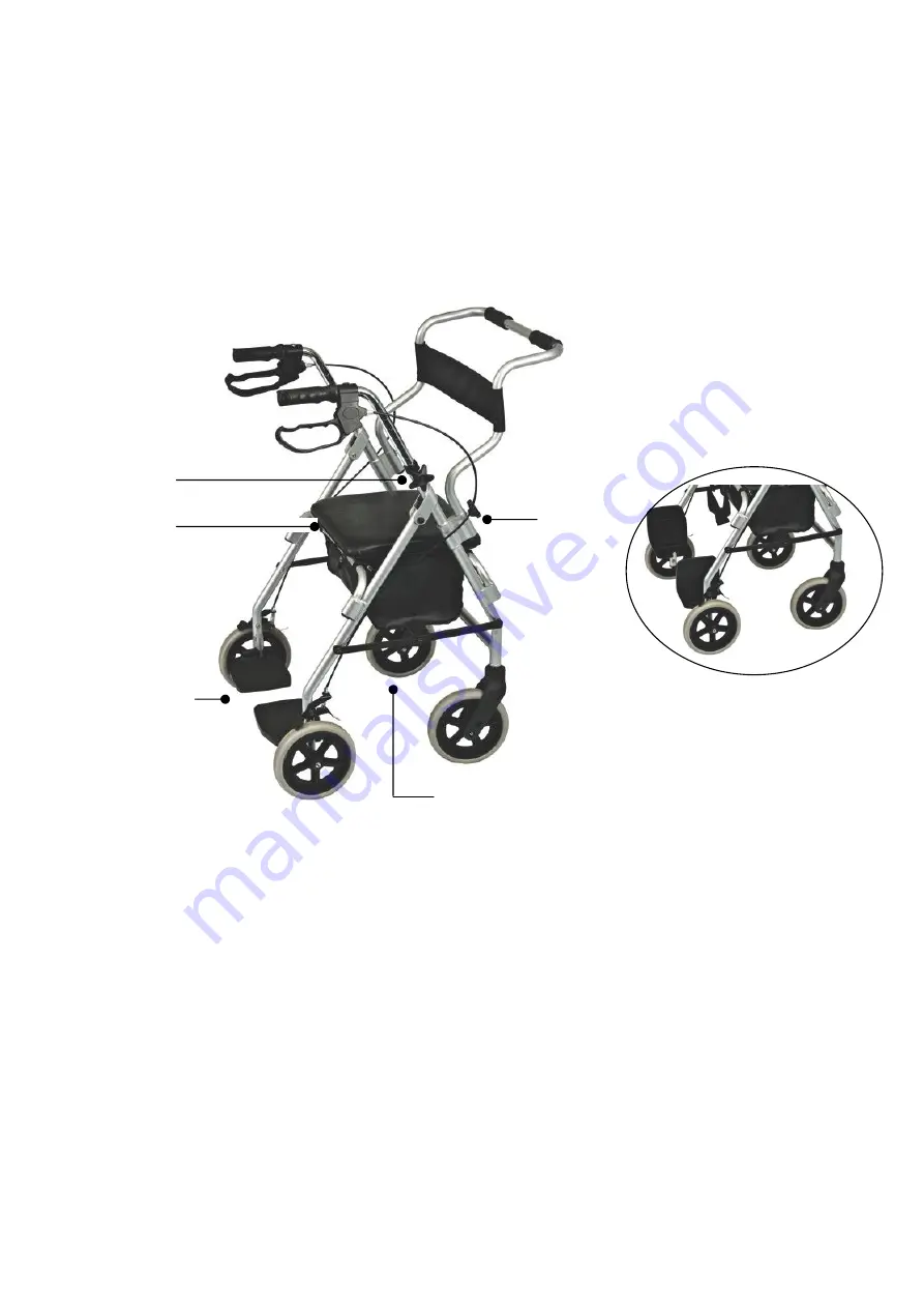 NRS Healthcare 2 in 1 Rollator and Transit Chair M58203 Скачать руководство пользователя страница 6