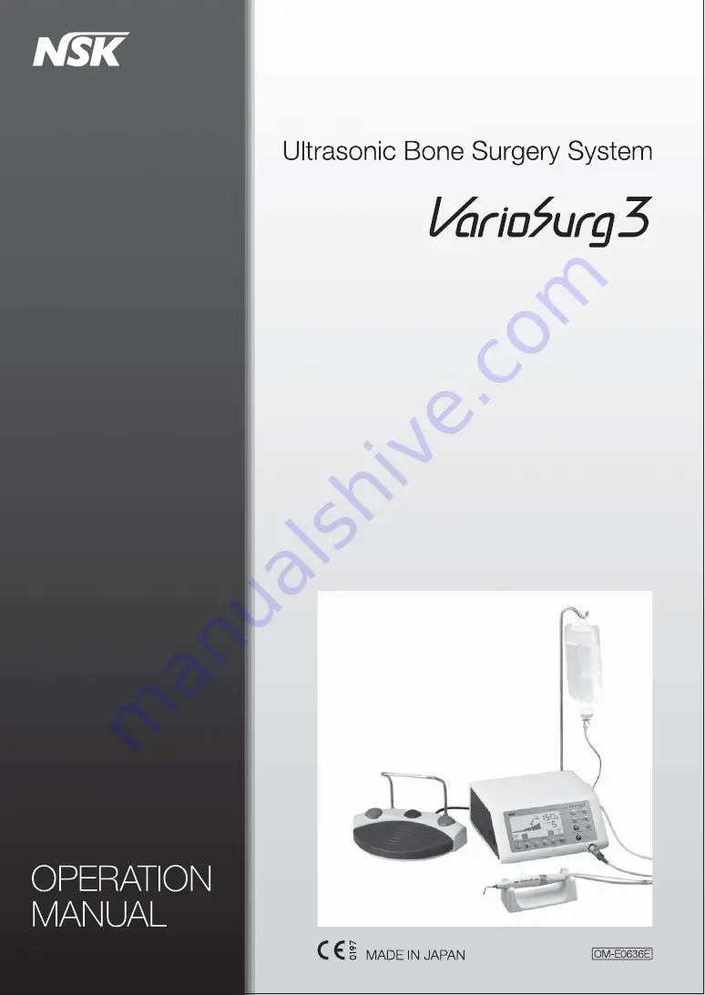 NSK VarioSurg 3 Operation Manual Download Page 1