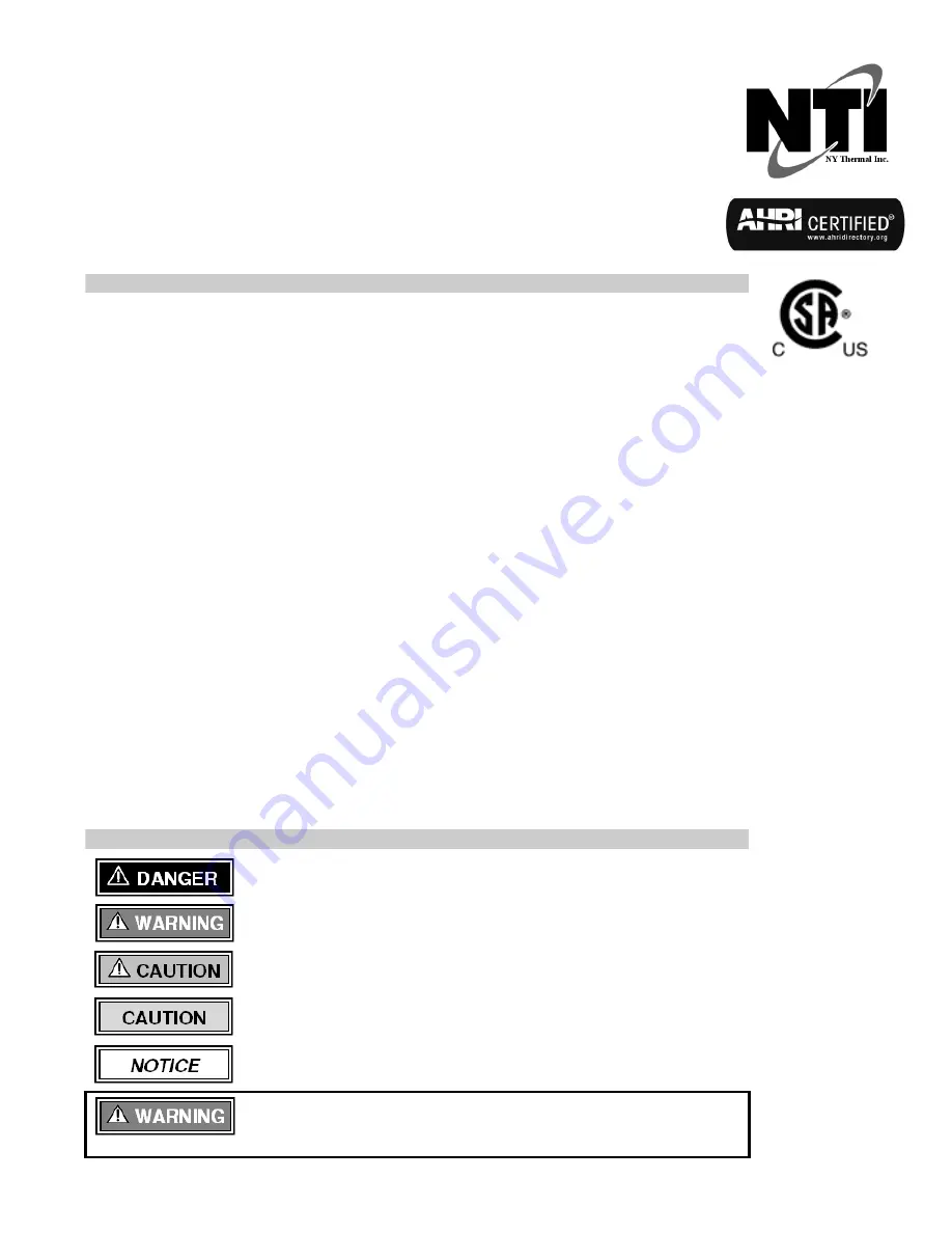 NTI Triton VS80-130 Assembly, Installation And Operation Instructions Download Page 1