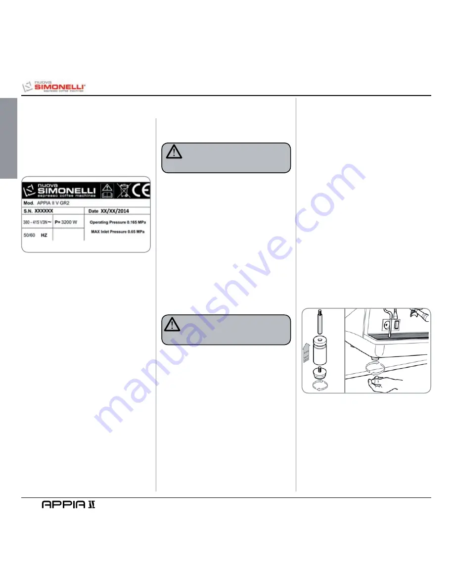 Nuova Simonelli Appia II User Handbook Manual Download Page 14