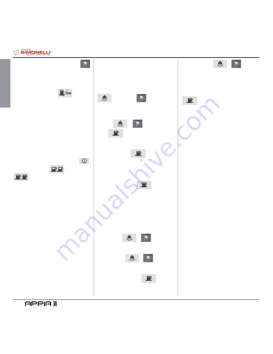 Nuova Simonelli Appia II User Handbook Manual Download Page 22