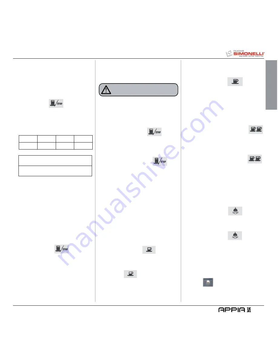 Nuova Simonelli Appia II User Handbook Manual Download Page 107