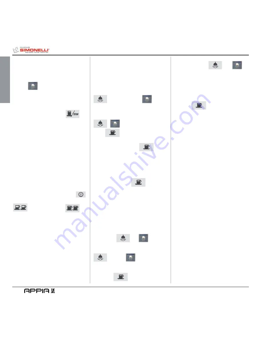 Nuova Simonelli Appia II User Handbook Manual Download Page 108