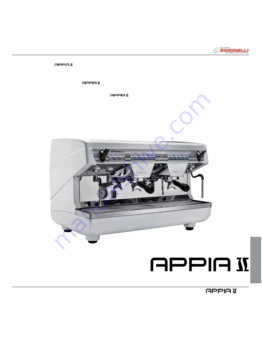 Nuova Simonelli Appia II User Handbook Manual Download Page 113