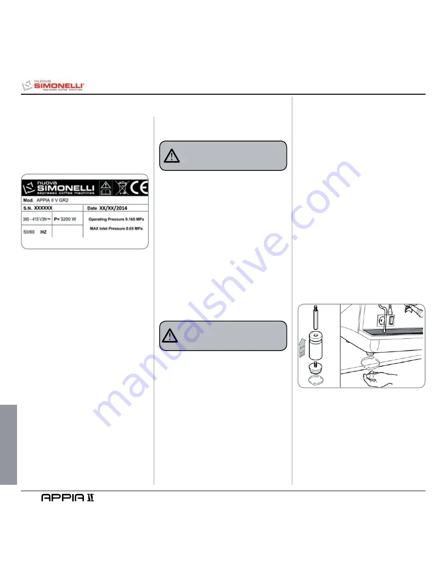 Nuova Simonelli Appia II User Handbook Manual Download Page 122