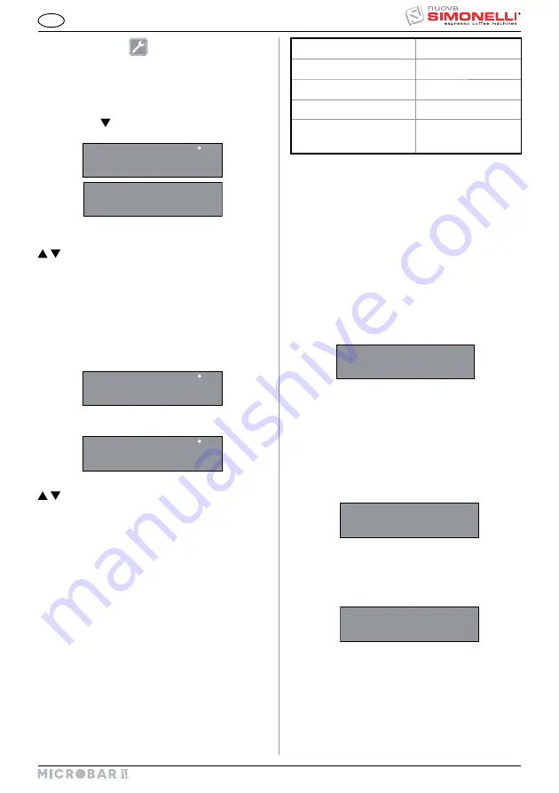 Nuova Simonelli microbar ii User Handbook Manual Download Page 65