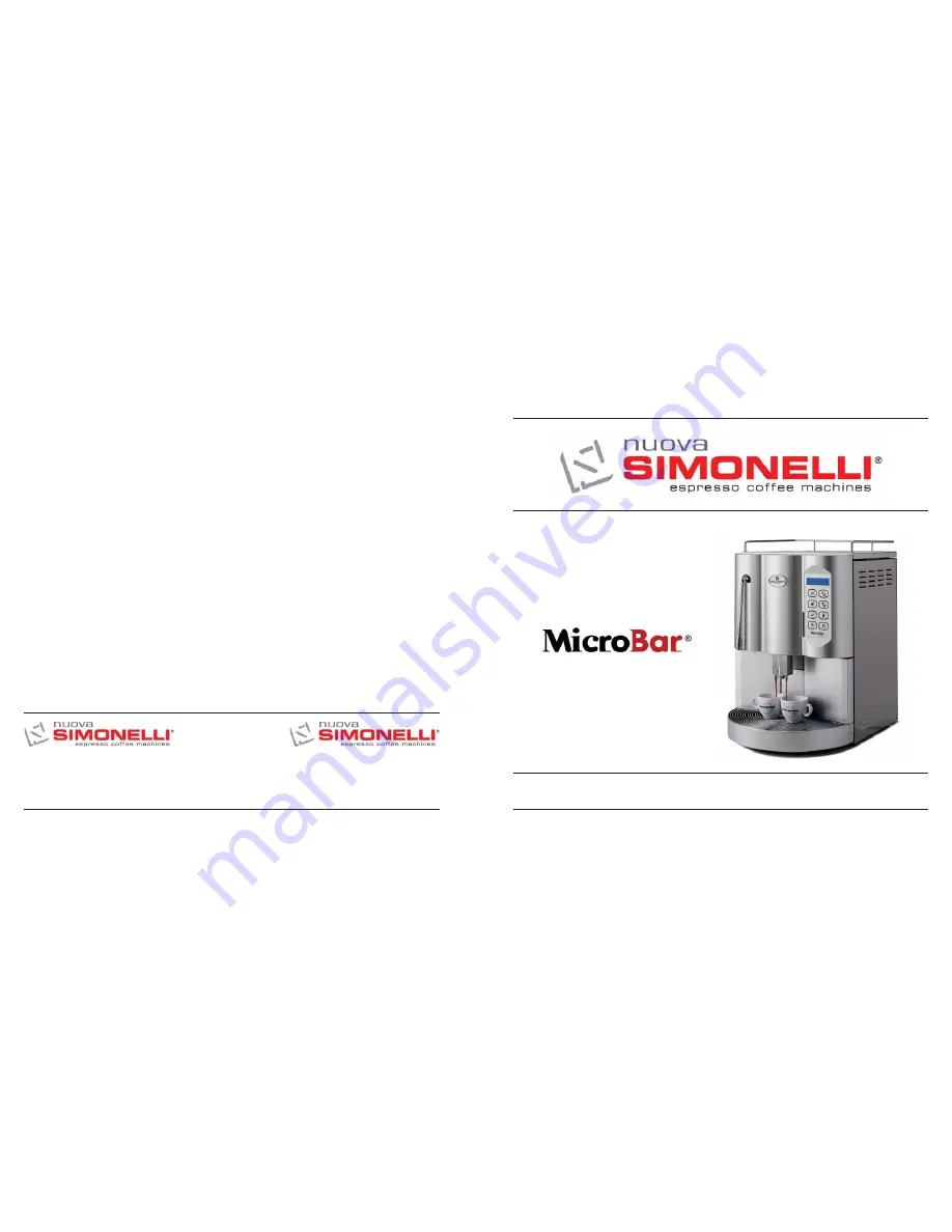 Nuova Simonelli MicroBar Скачать руководство пользователя страница 1