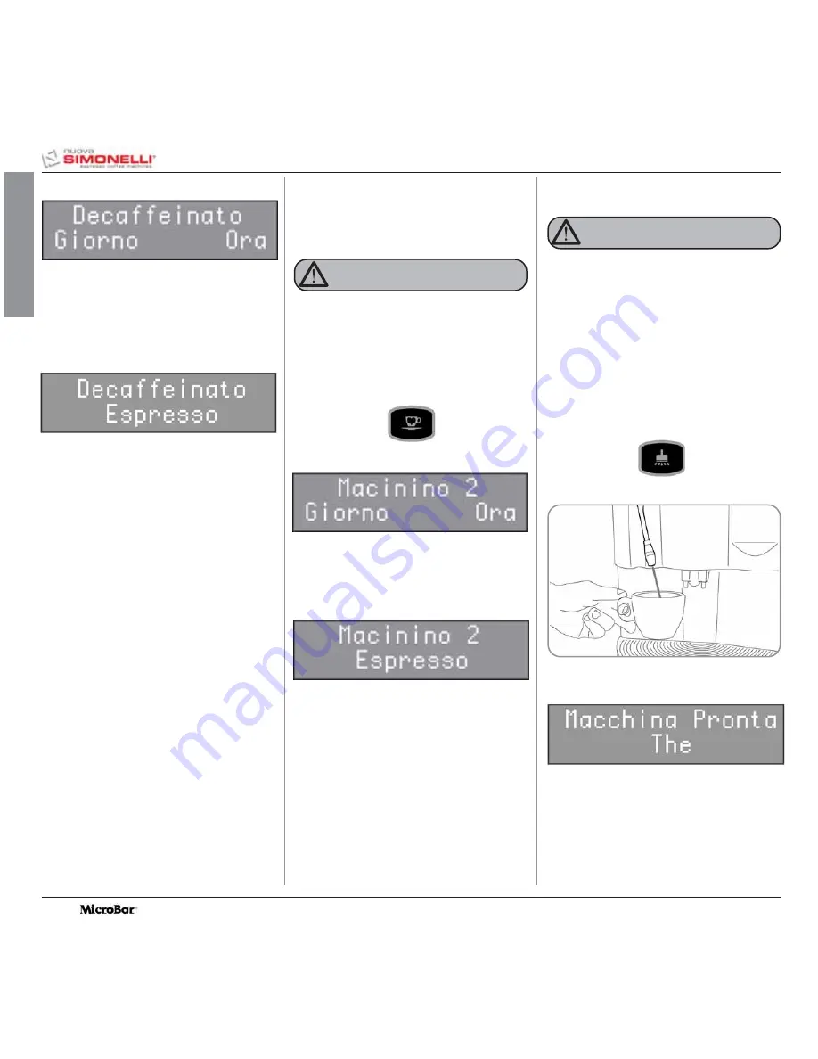 Nuova Simonelli MicroBar User Handbook Manual Download Page 19