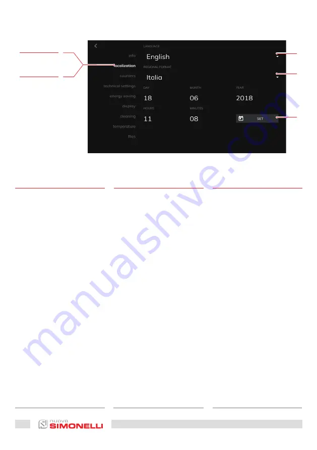 Nuova Simonelli PRONTOBAR TOUCH User Handbook Manual Download Page 58