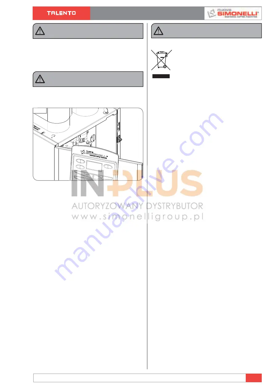 Nuova Simonelli TALENTO Service Manual Download Page 13