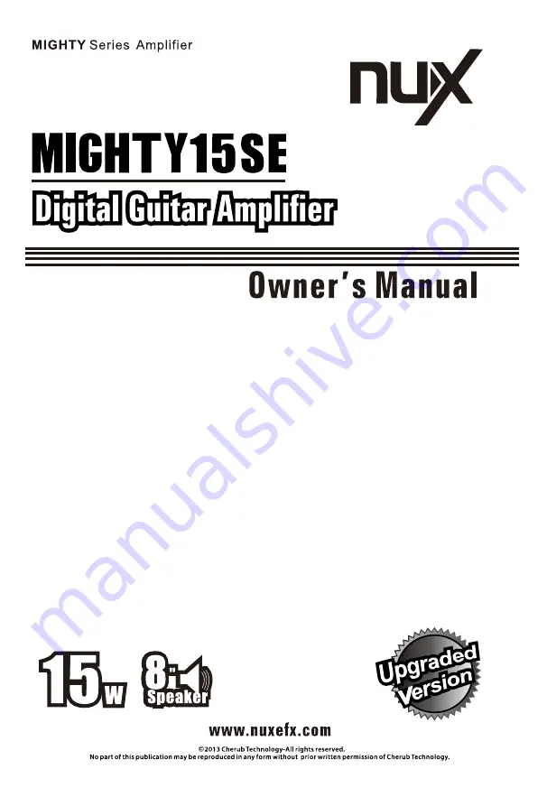 nux MIGHTY15SE Owner'S Manual Download Page 1