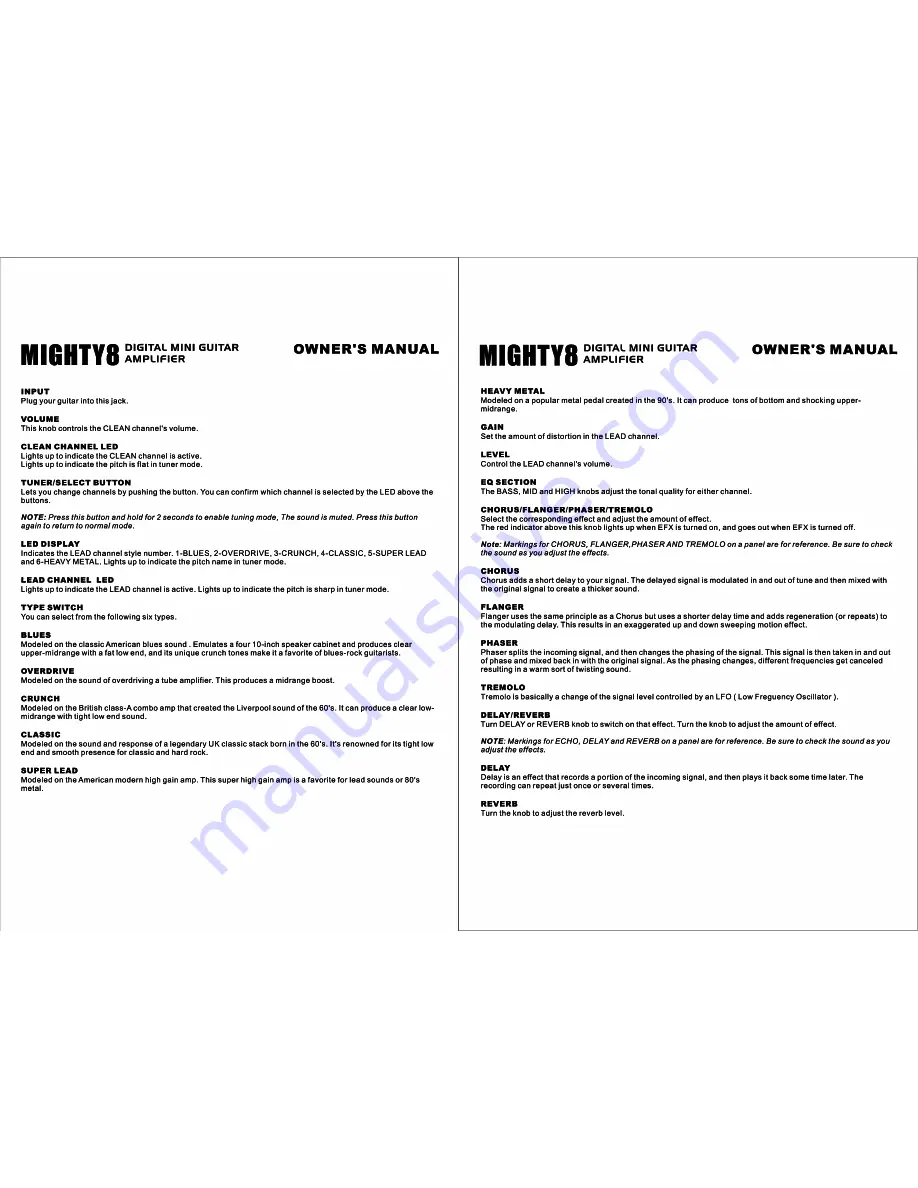 nux Mighty8 Owner'S Manual Download Page 3