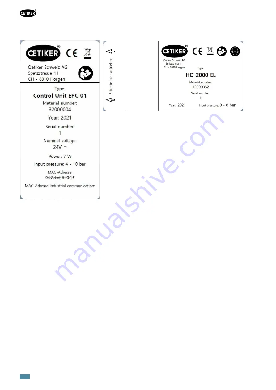 OETIKER EPC 01 Instruction Manual Download Page 12