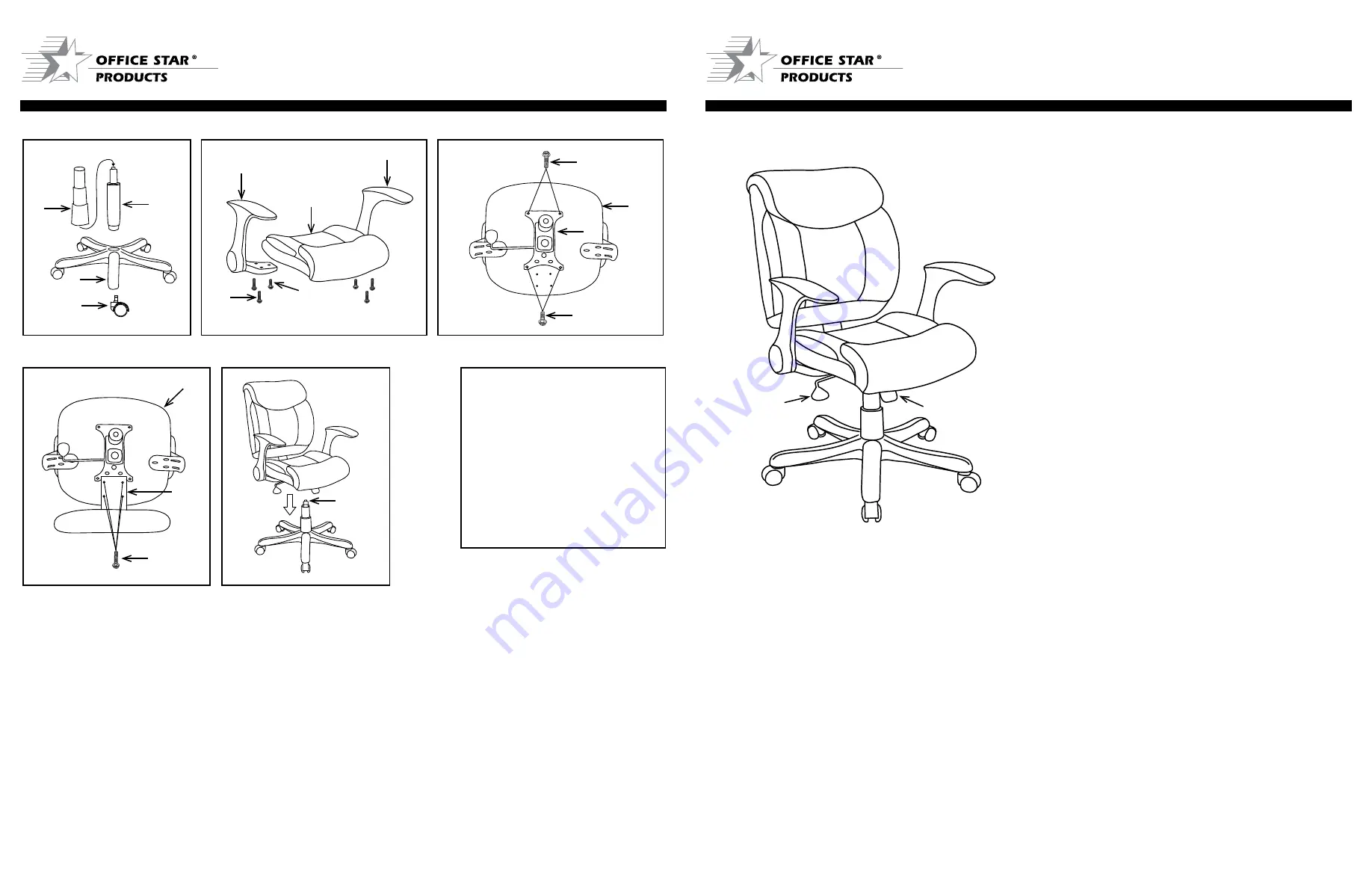 Office Star Products ECH8967R5 Operating Instructions Download Page 2