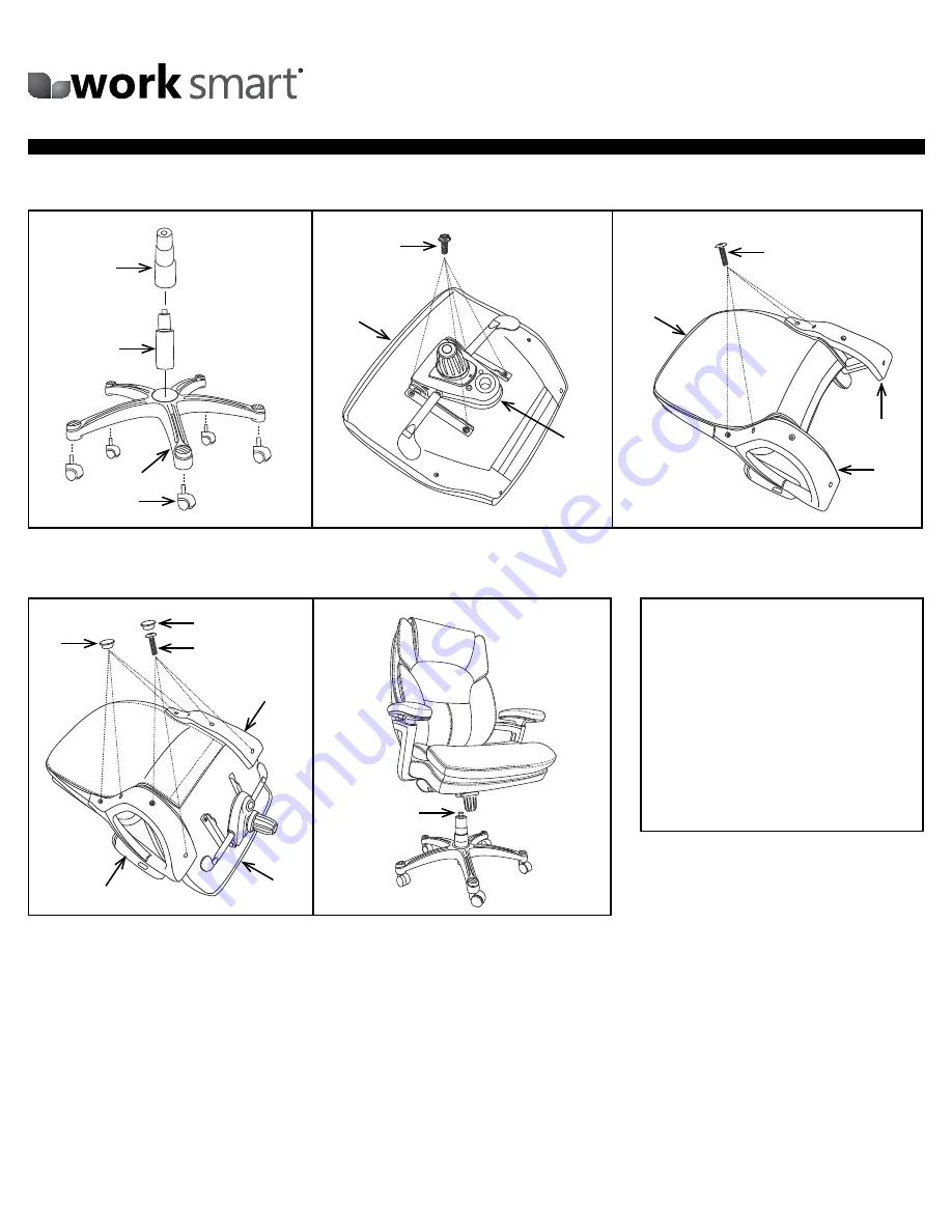 Office Star Products work smart OPH61601 Operating Instructions Download Page 2