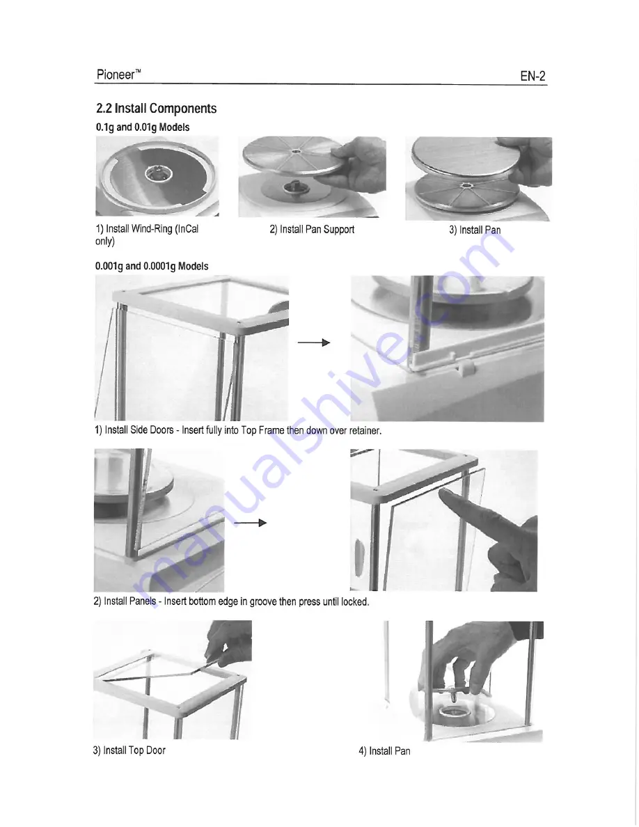 OHAUS Pioneer Balances Instruction Manual Download Page 3