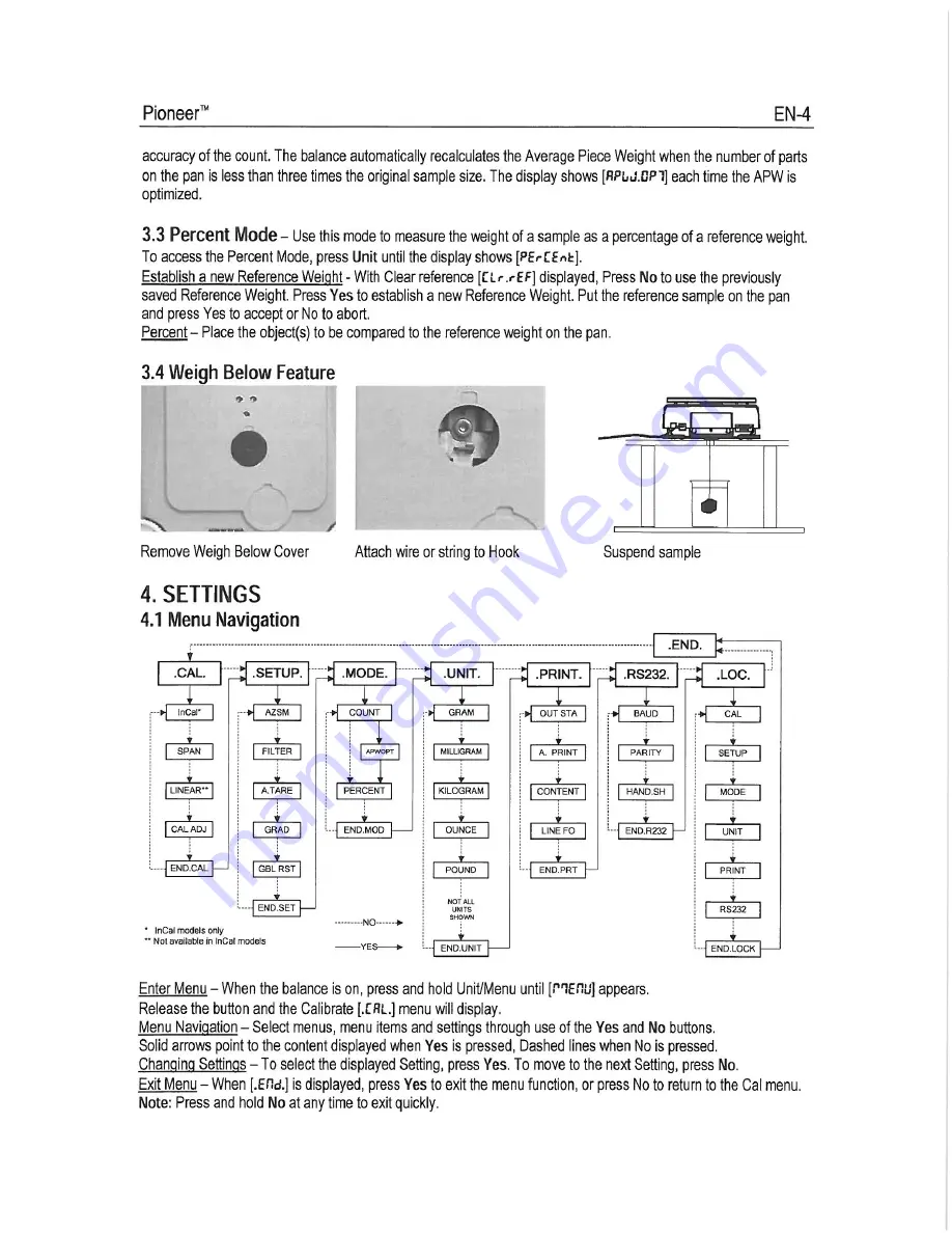 OHAUS Pioneer Balances Instruction Manual Download Page 5