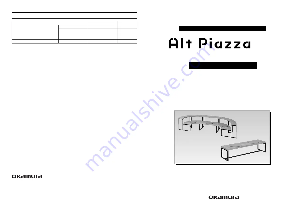 Okamura Alt Piazza Series Instructions For Use Download Page 1