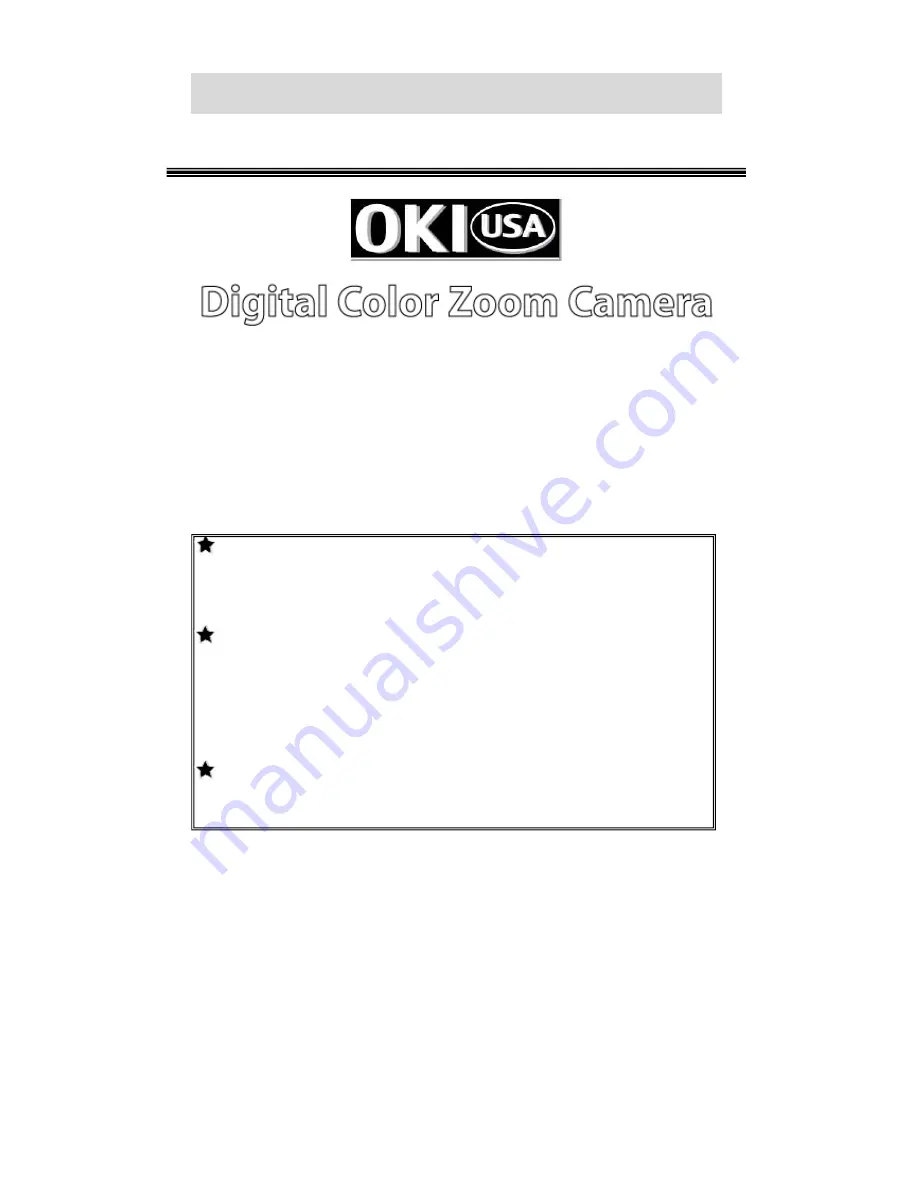 Oki SZX23-1480 NTSC Operating Manual Download Page 1