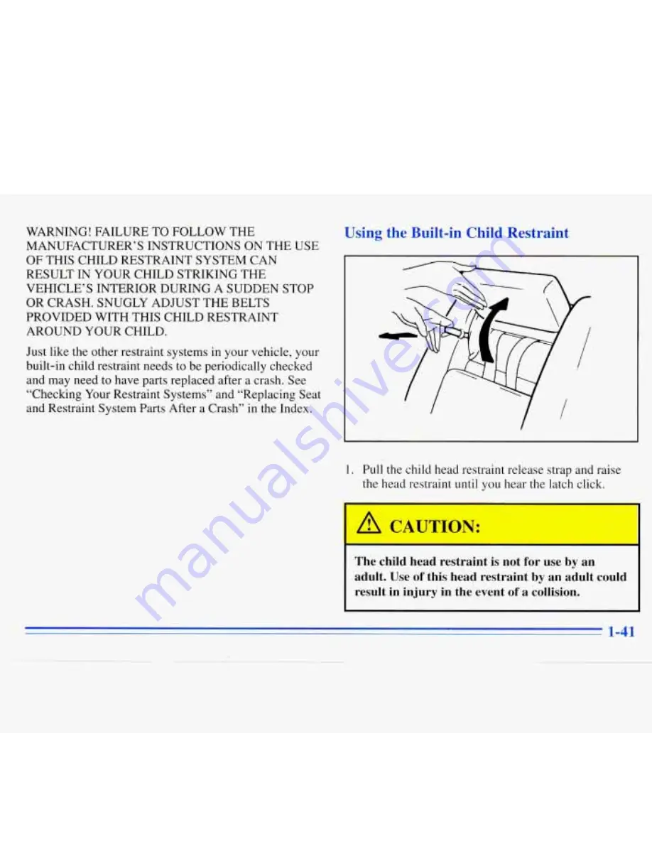 Oldsmobile 1996 Silhouette Owner'S Manual Download Page 49