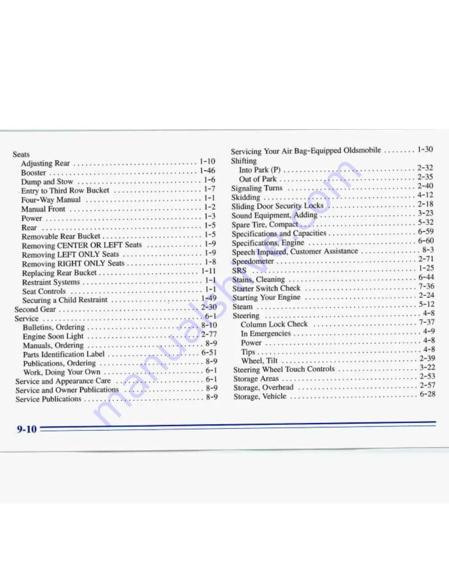 Oldsmobile 1996 Silhouette Скачать руководство пользователя страница 368