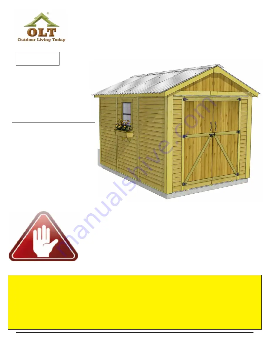 OLT 8x12 SpaceMaker Assembly Manual Download Page 1