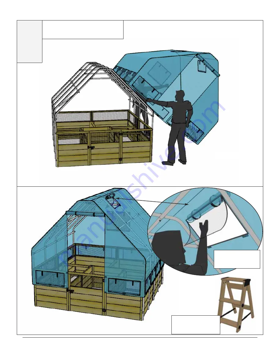 OLT 8x8 Garden in a Box with Greenhouse Cover Assembly Manual Download Page 15