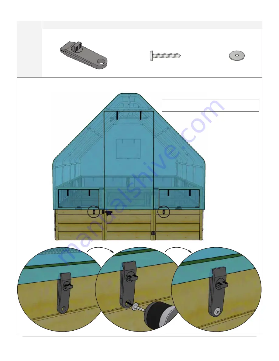 OLT 8x8 Garden in a Box with Greenhouse Cover Assembly Manual Download Page 16