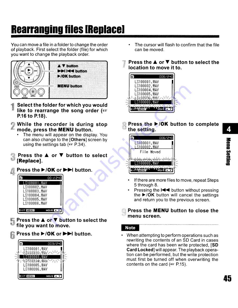 Olympus LS-10 - Linear PCM Recorder 2 GB Digital Voice Instructions Manual Download Page 45