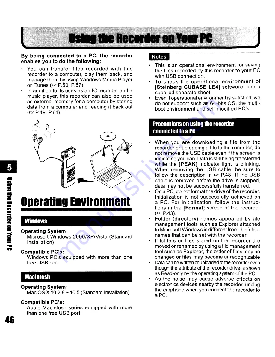 Olympus LS-10 - Linear PCM Recorder 2 GB Digital Voice Instructions Manual Download Page 46