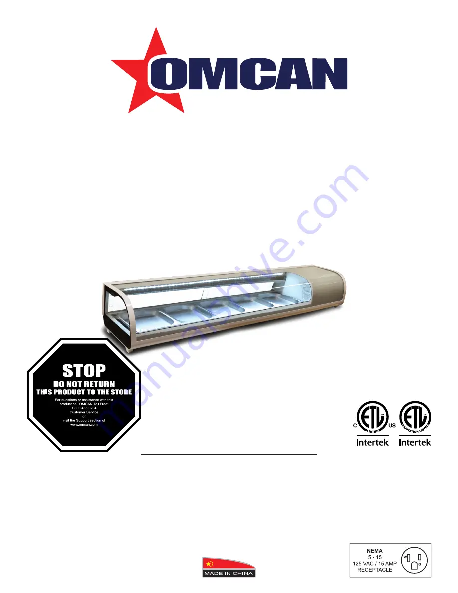 Omcan 25828 Instruction Manual Download Page 1